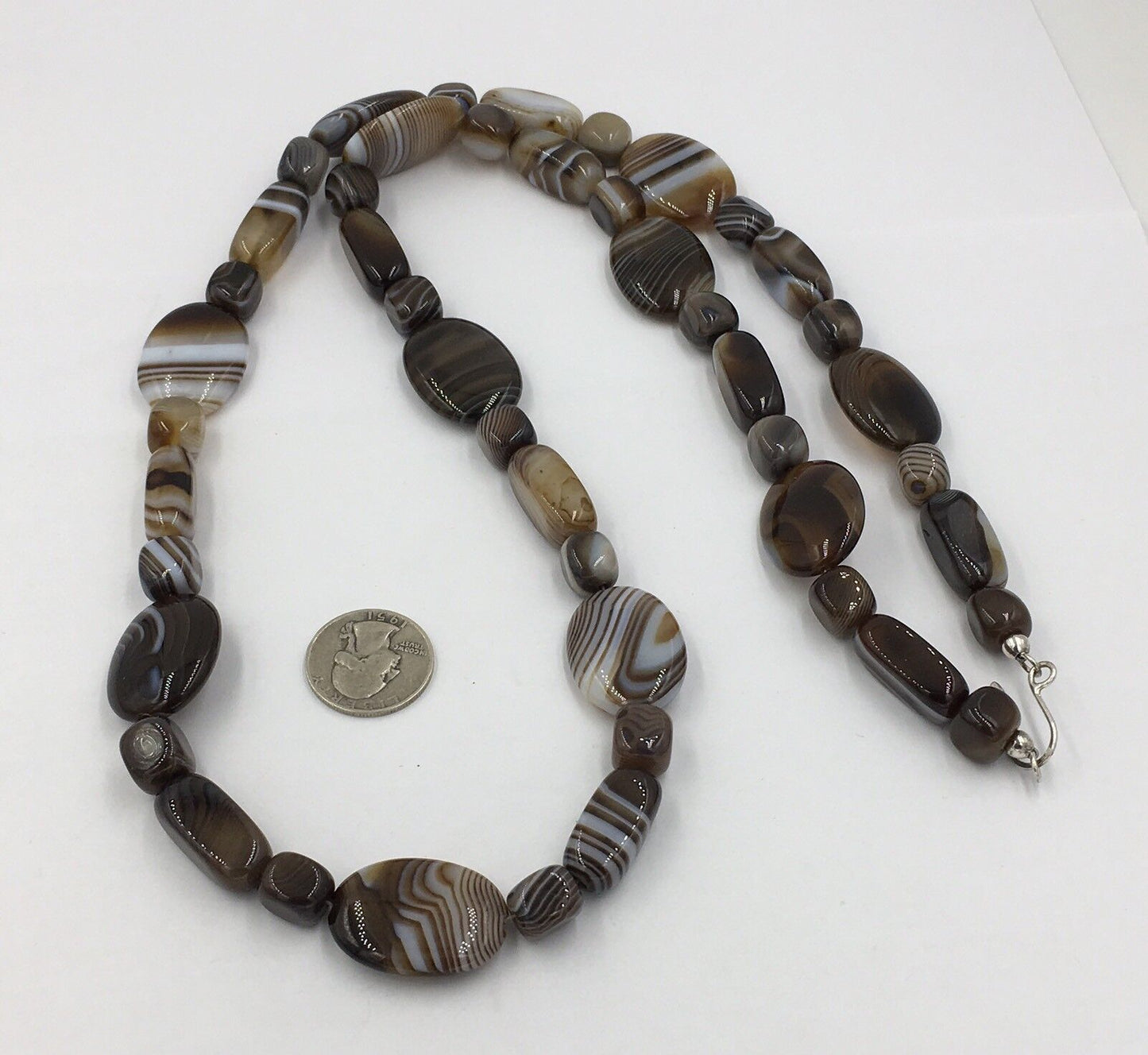 Vintage Jay King Dtr Lace Agate Necklace 37"