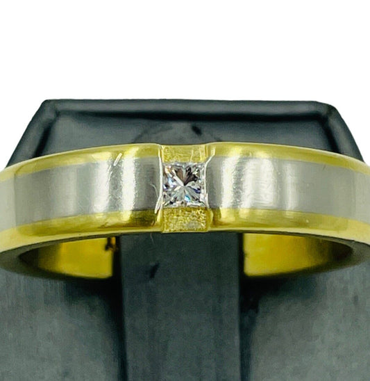 Designer signed Diana Platinum & 18k Gold Ring Band Men's size 12.5 Make Offer