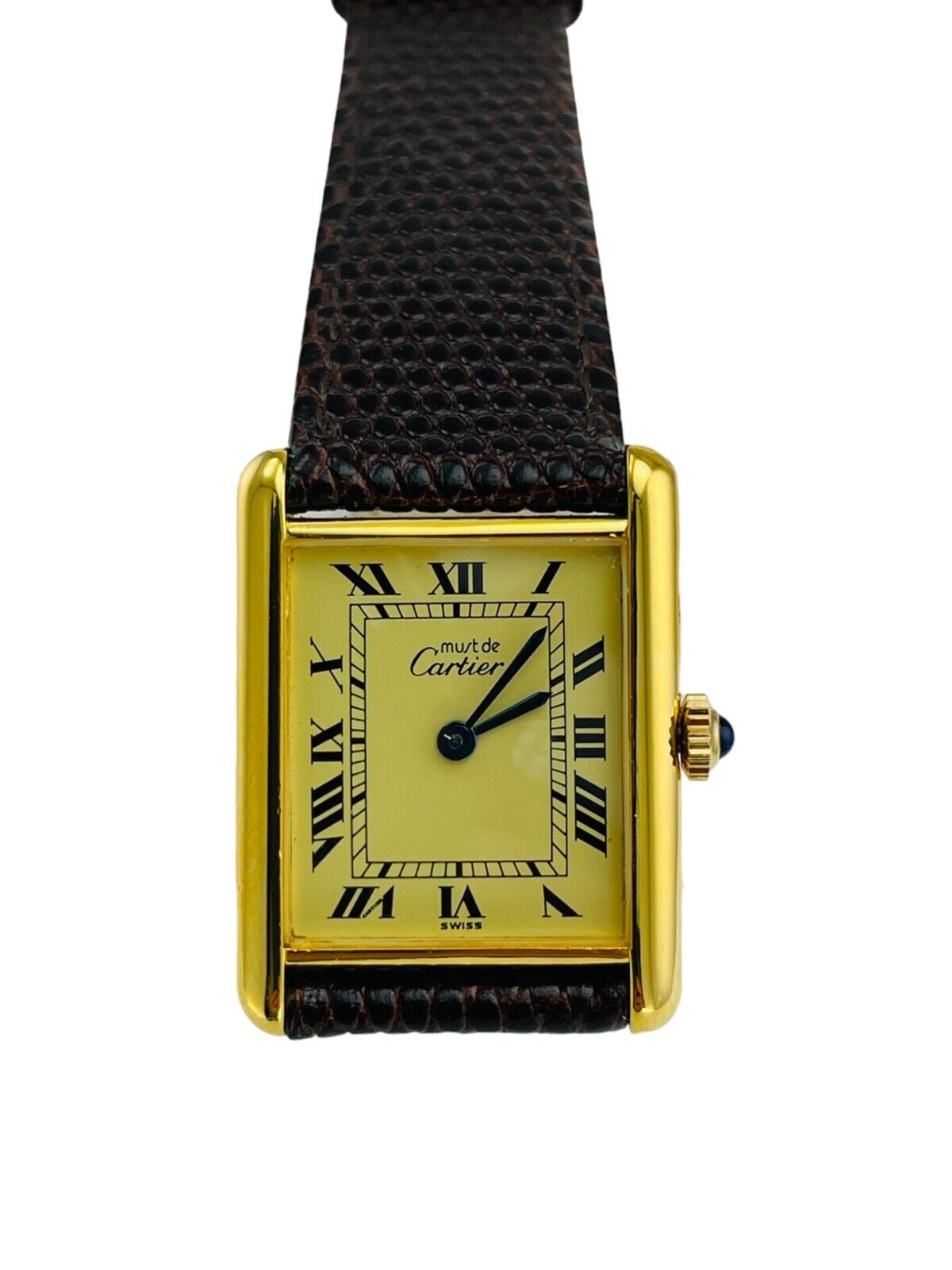 Cartier Must Tank Quartz Wristwatch Watch Argent 925 Gold Vermeil