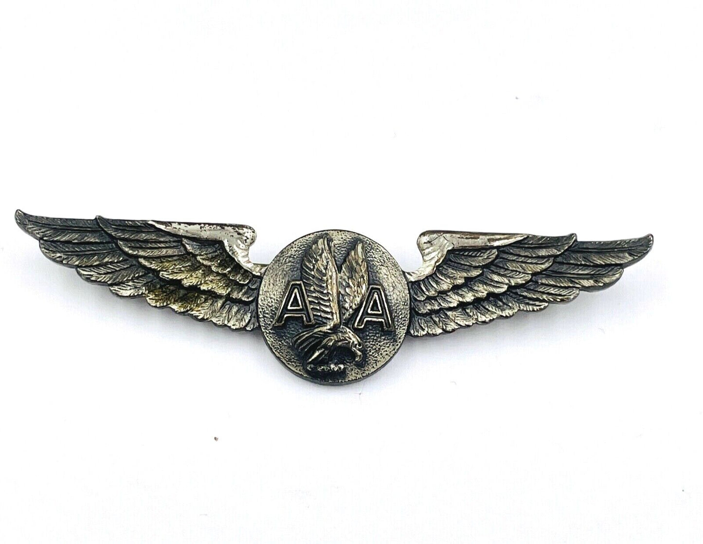 American Airlines Sterling Silver Flight Attendant Wings Pin Vintage