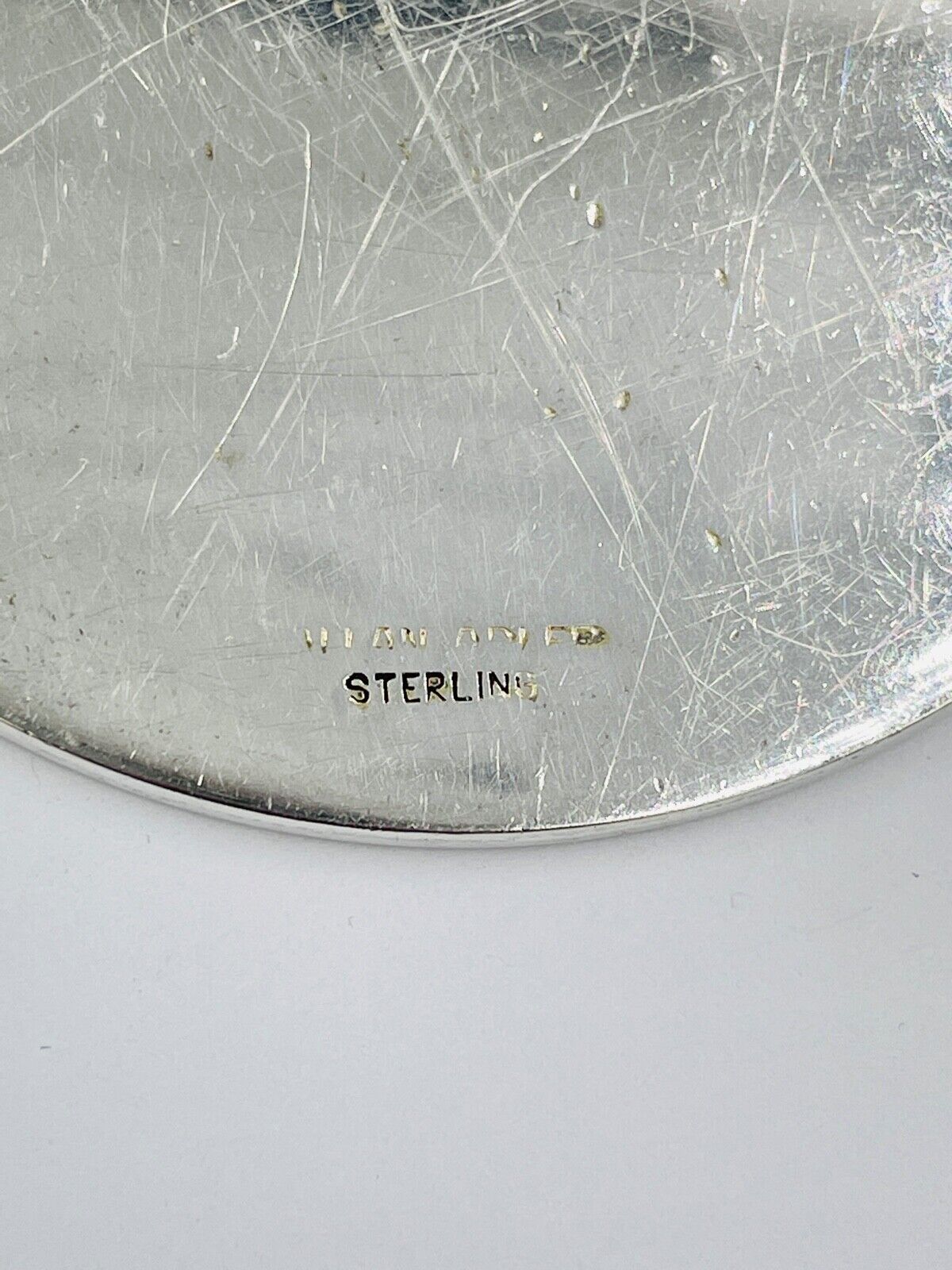 Rare Allen Adler Sterling Silver large Disc pendant Monogramed