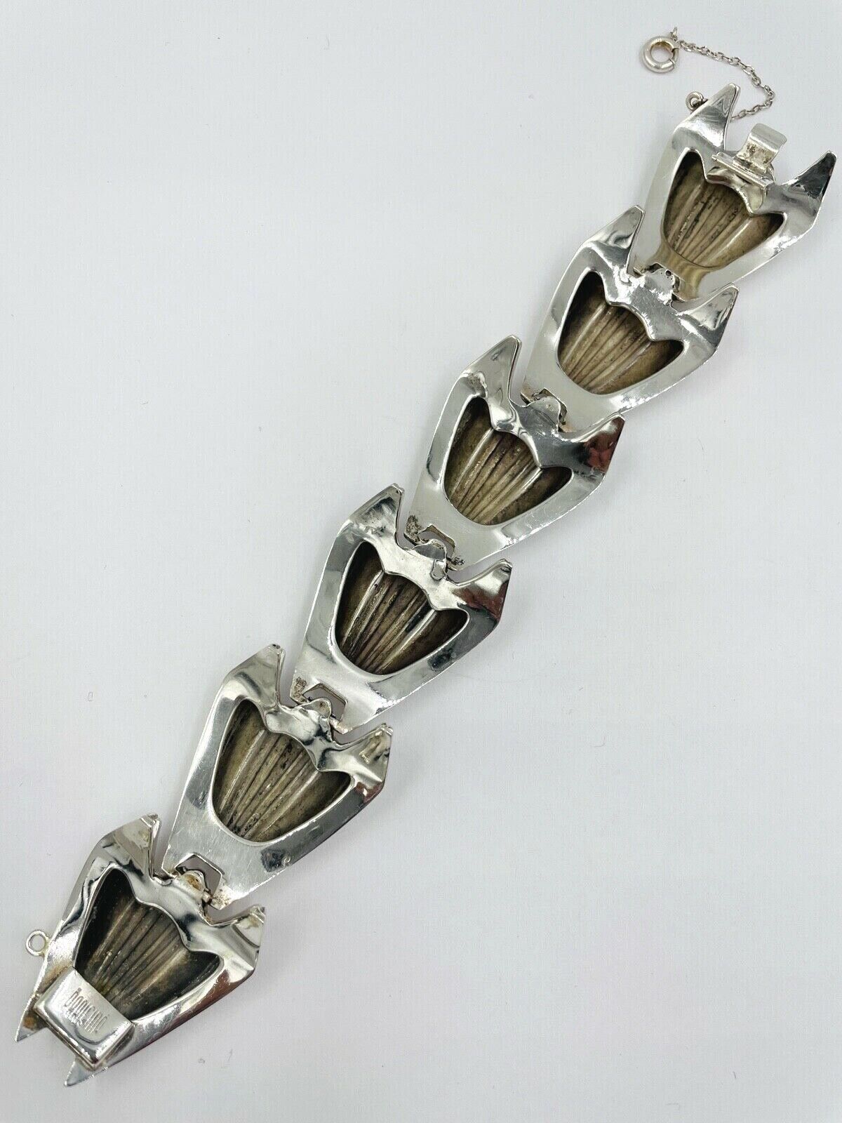 Vintage Marcel Boucher Parisina Taxco Mexican Sterling Silver Wide Bracelet