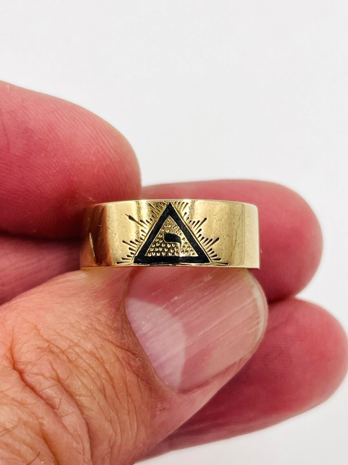 Masonic 14k Gold Virtus Junxit Mors Non Separabit Ring 14 degree Mason