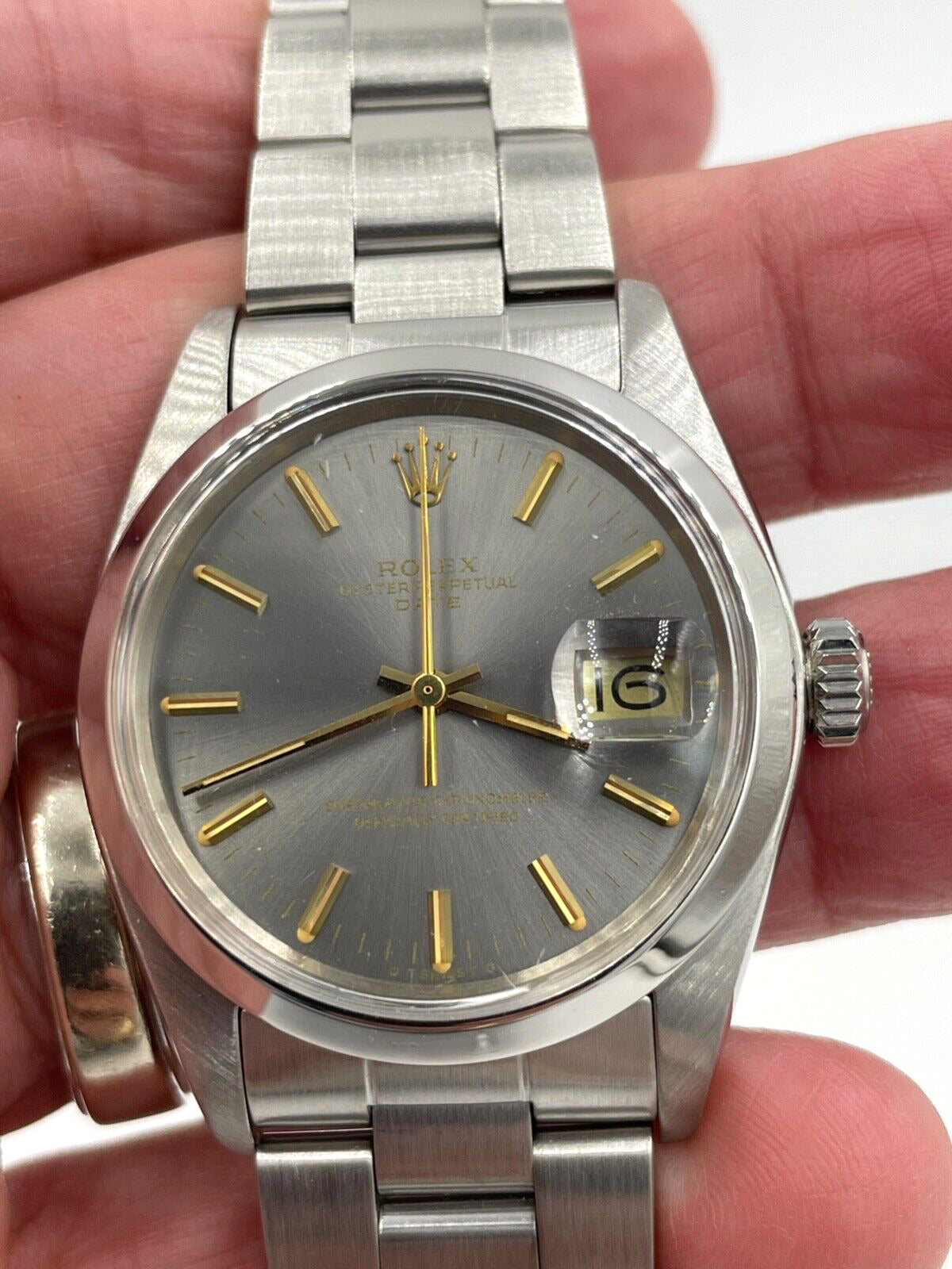 Rolex Date Stainless Steel Watch Ref  1500 Oyster band