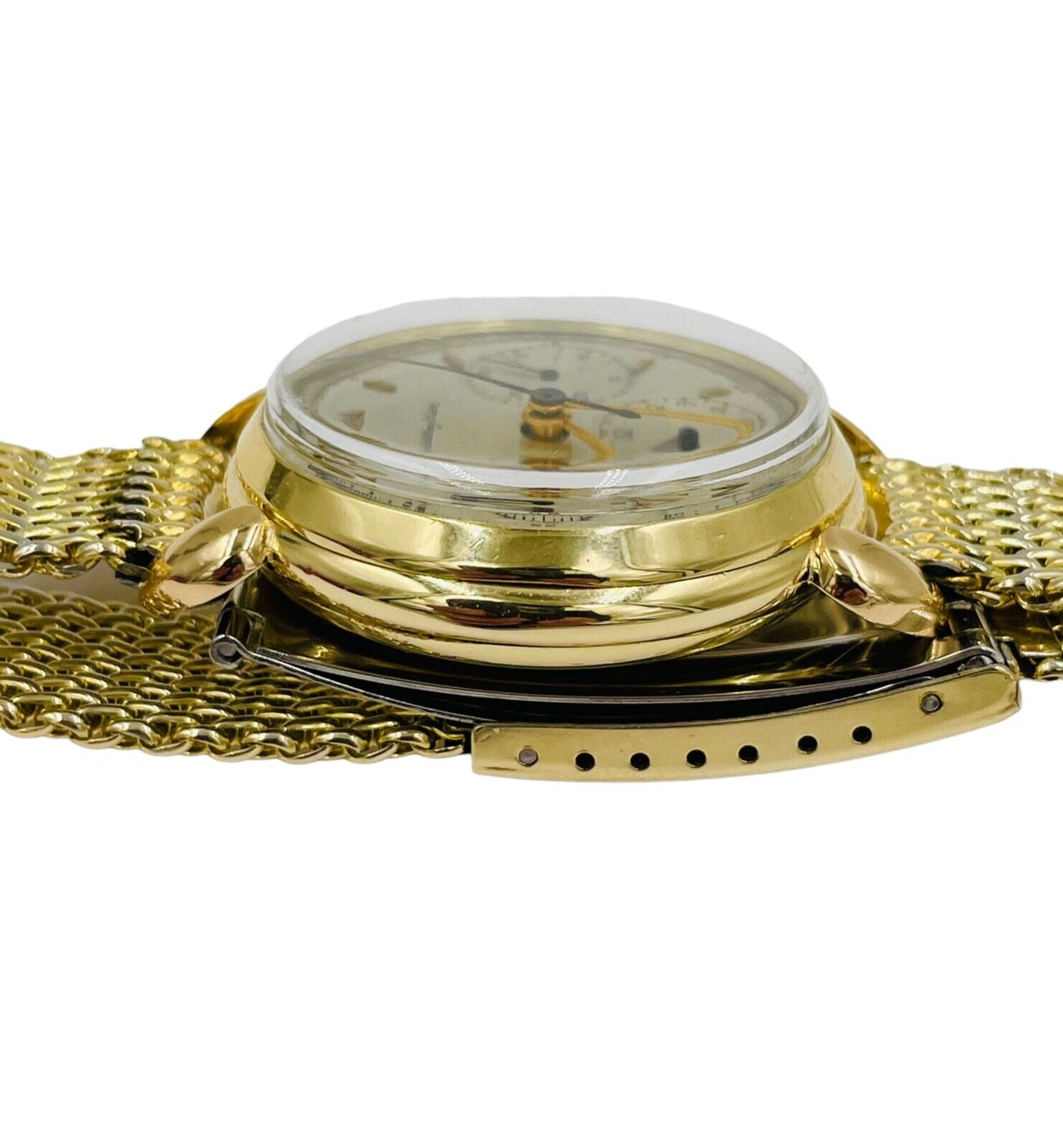 Vintage Mathey Tissot 14k Yellow Gold Valjoux 72 Chronograph Watch