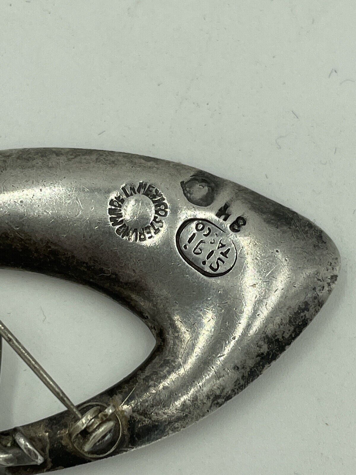 Vintage Sigi Pineda Taxco Sterling Silver Boomerang Pin Brooch Modernist