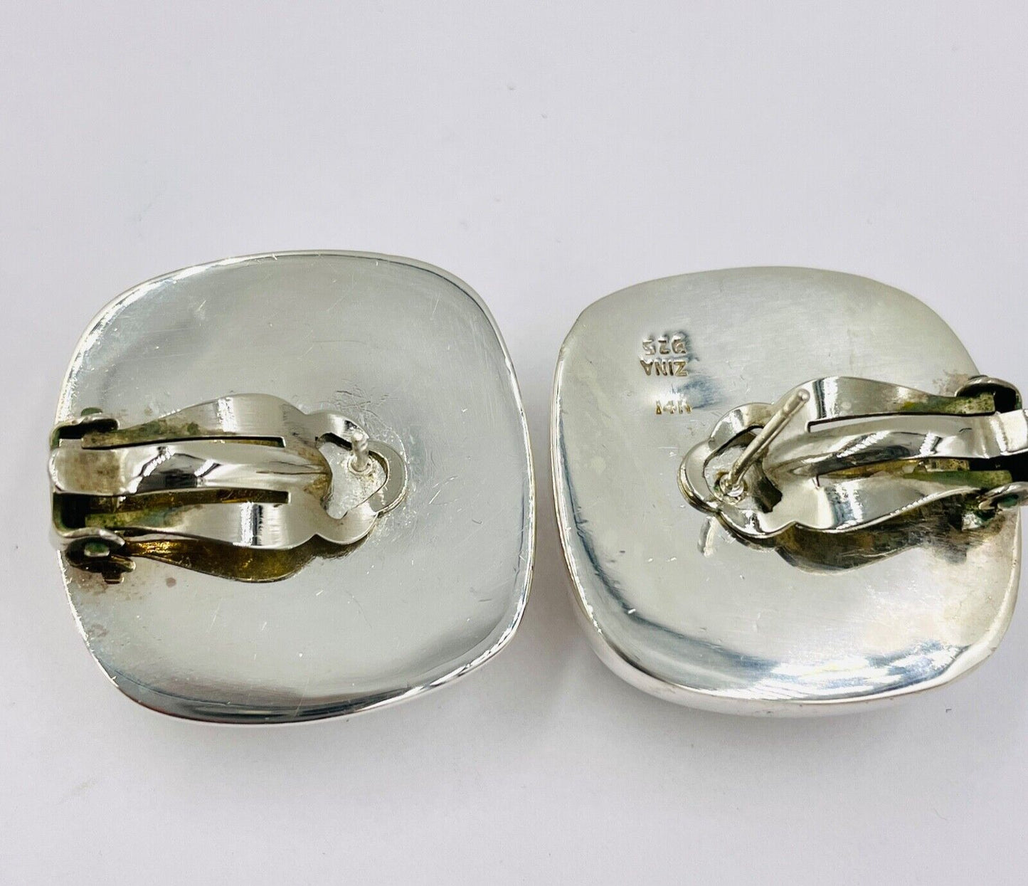 Zina Beverly Hills Sterling Silver Heart Clip Earrings