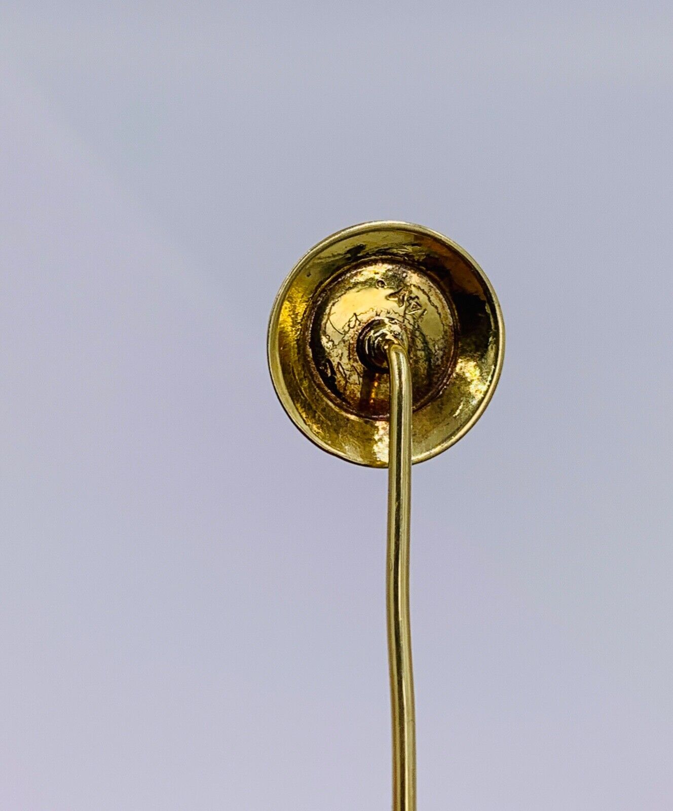 Vintage 14K Yellow Gold Citrine Cabochon Lapel Pin stick hat pin