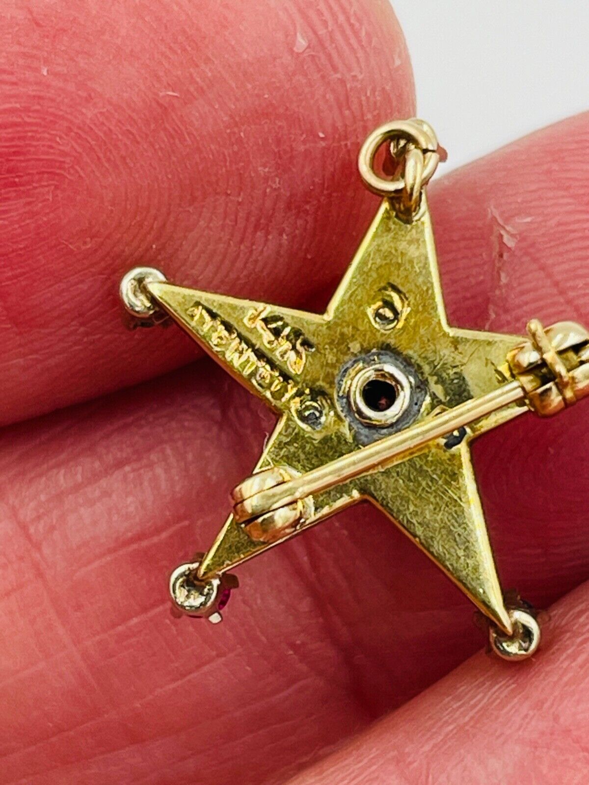 Masonic Eastern Star pin 14K newest white gold NFT!