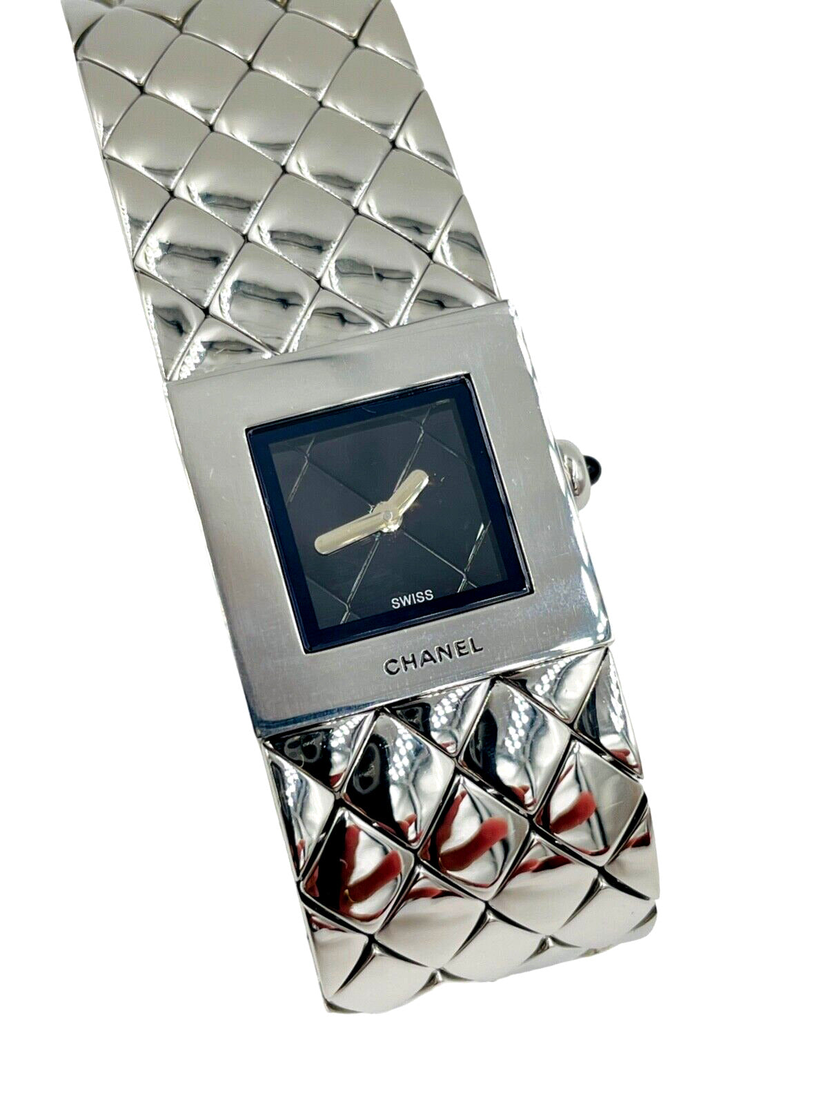 CHANEL MATELASSE Quartz 19mm Steel 3.03TCW Diamond Bracelet Watch