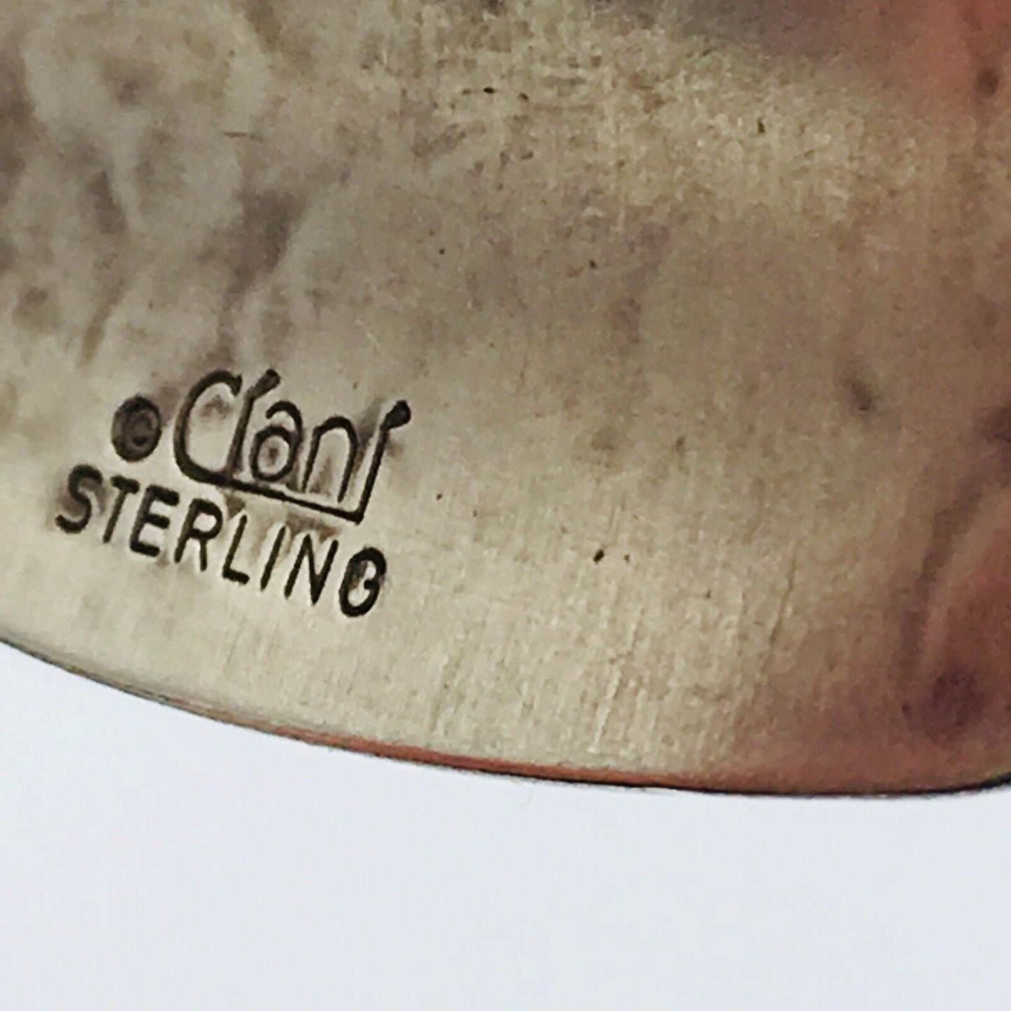 Vintage Ciani Monet Hammered Sterling Silver Cuff Bangle Bracelet
