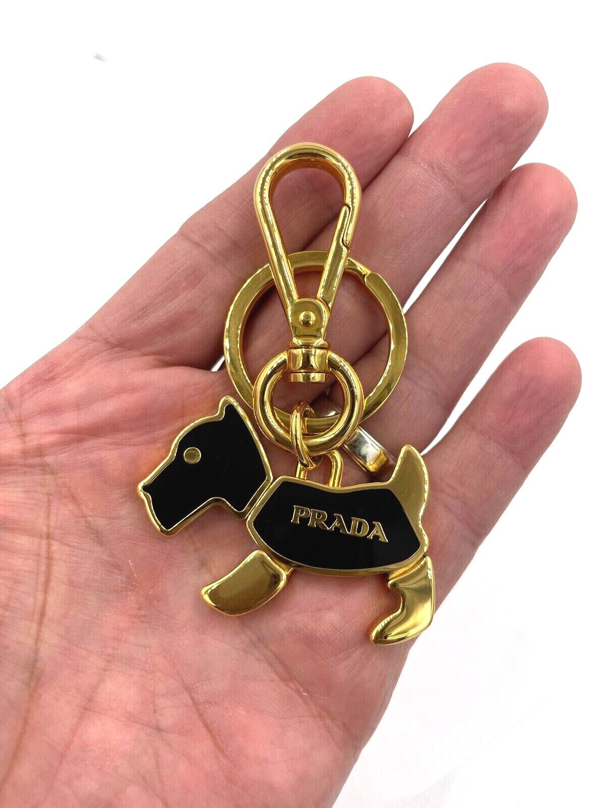 Prada Gold & Black Scottish Dog Keychain Or Bagchain – mainstjewelrywatches