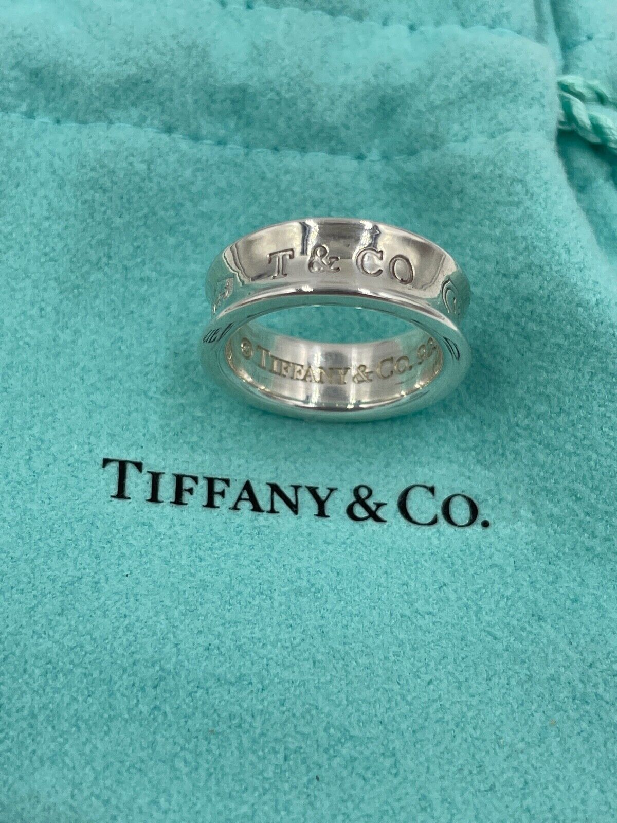 Tiffany & Co. Sterling silver 1837 Wide Concave Ring size 5