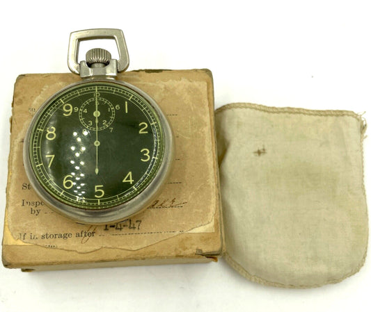 Elgin 1940's US ARMY Military WWII A-8 Watch Timer Jitterbug Movement with box