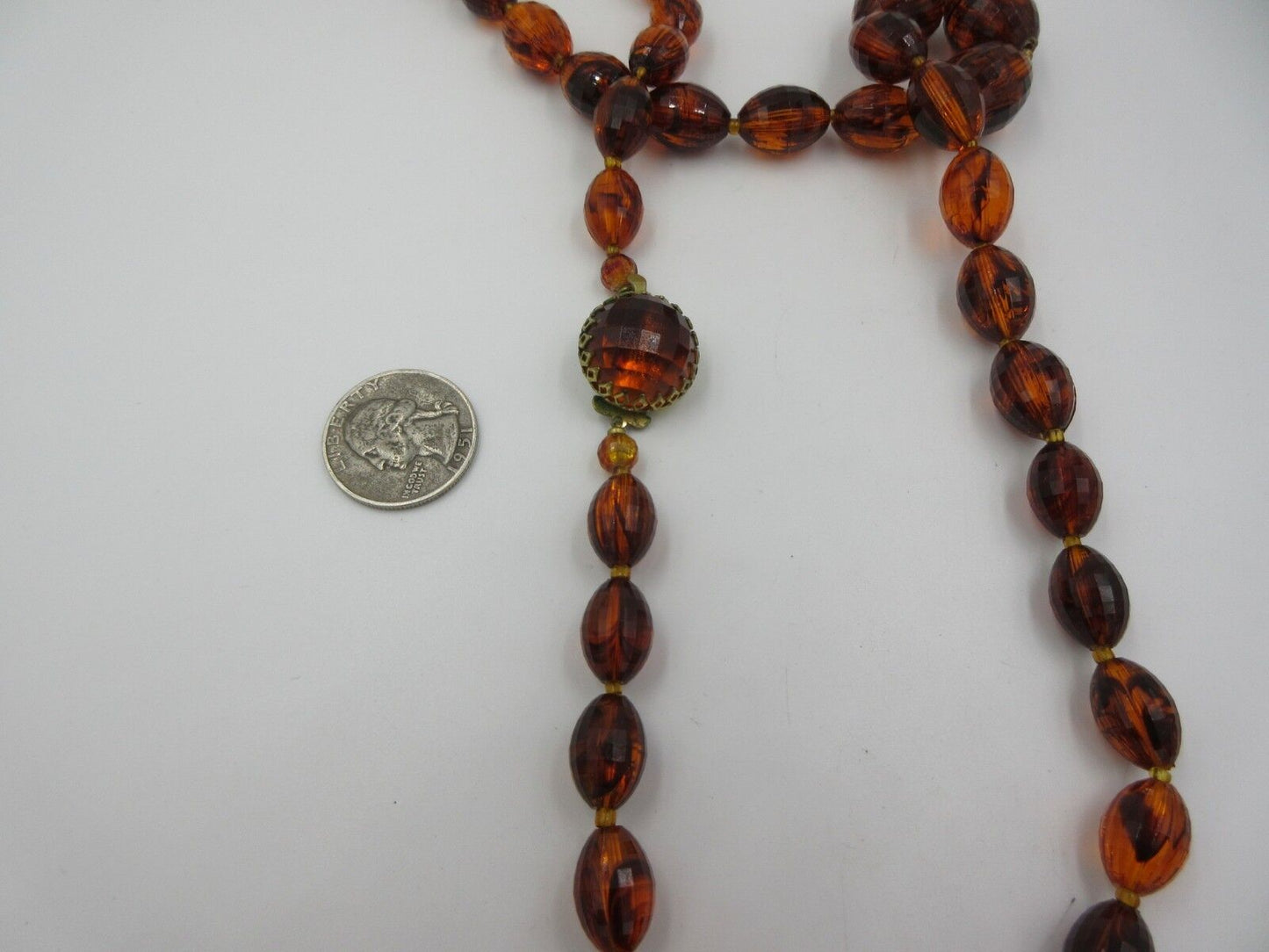 Vintage Dalsheim Faceted Faux Amber Bead Necklace