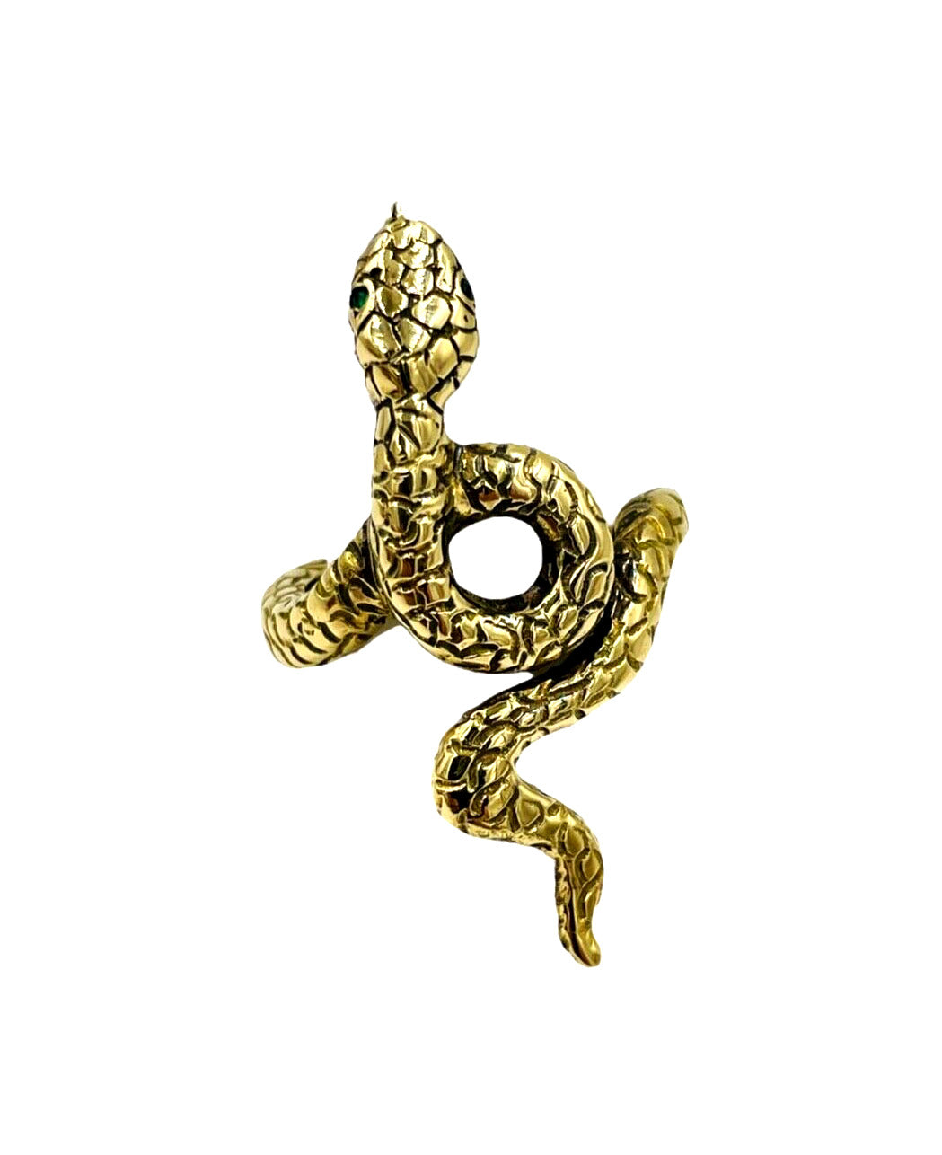 Designer signed 18k Yellow gold Snake Ring from Capri Italy