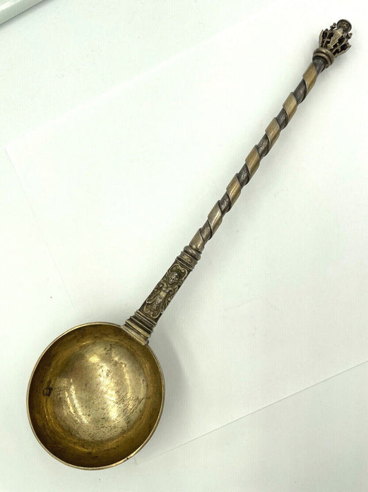 Antique G. Hellstrom Norwegian Norway 830S Silver wine toddy ladle 1800's