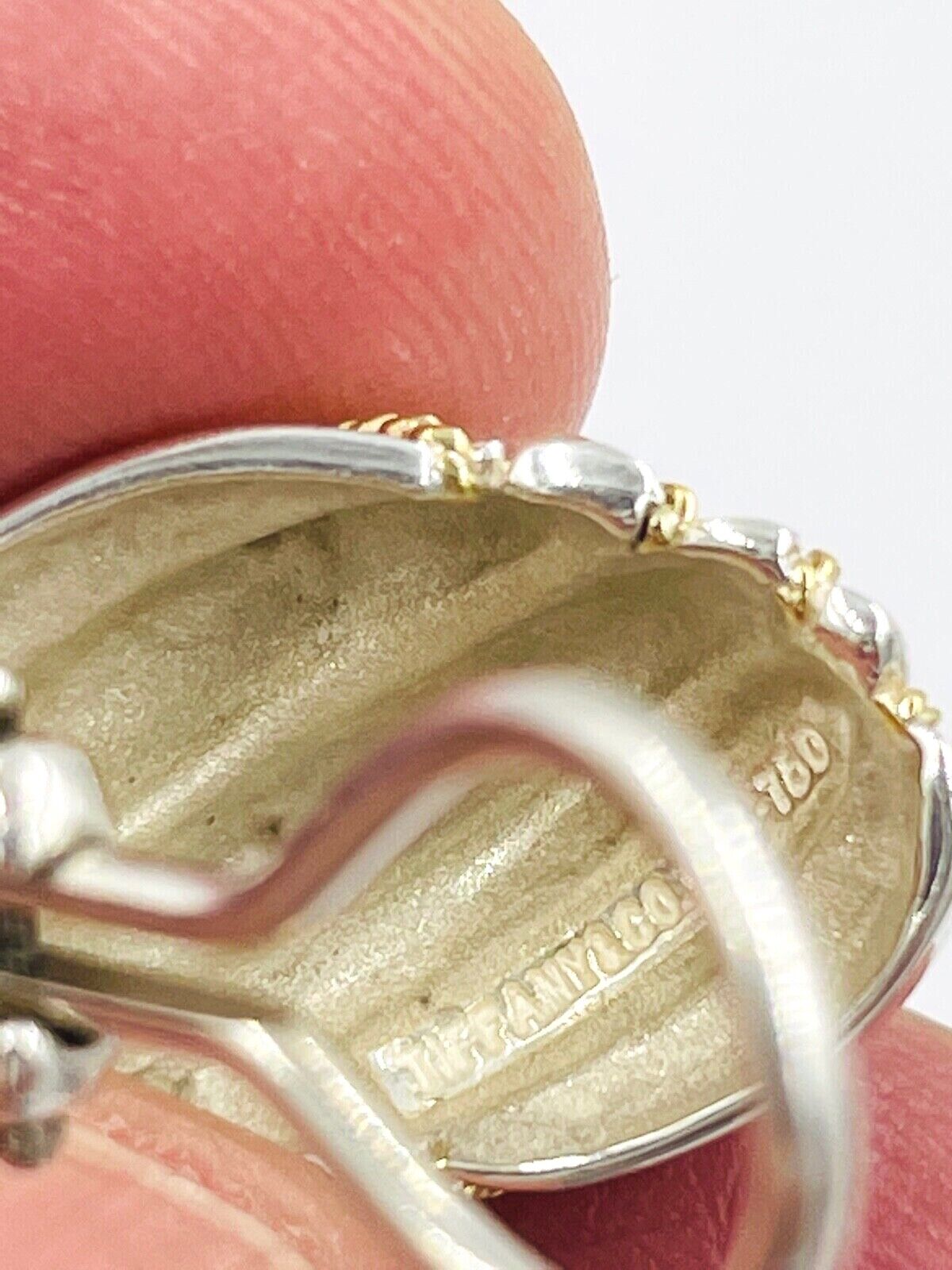 Tiffany & Co Shrimp Shell 18K Gold & 925 Sterling Silver Earrings Clip on