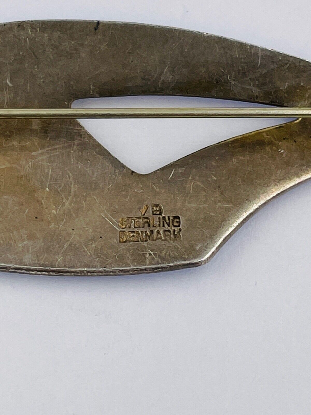 Denmark VB Rudolf Billing Sterling Silver Enamel Modernist Pin Brooch