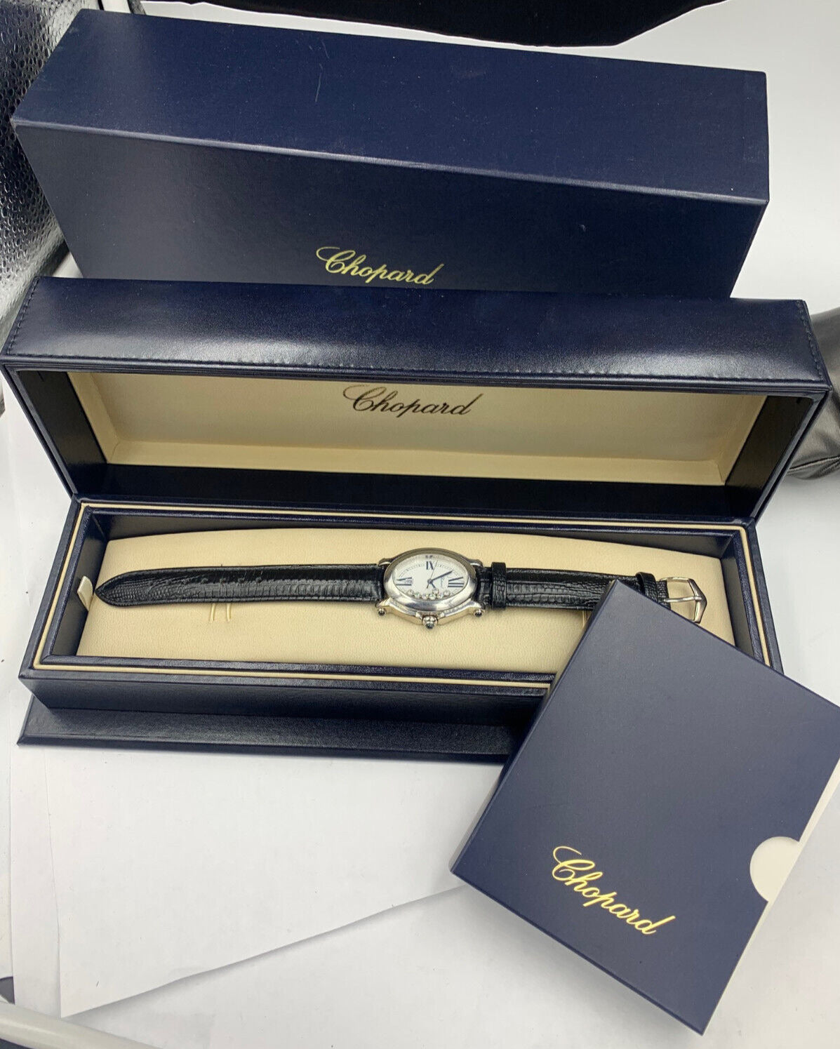 Chopard Happy Sport 18k Gold Diamonds Quartz watch 5291 Complete box papers