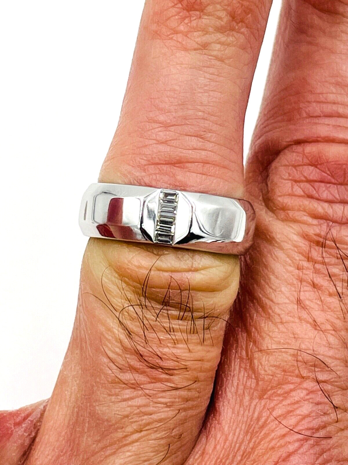 Men's Vera Wand Love 14k Diamond Engagement Ring Wedding band