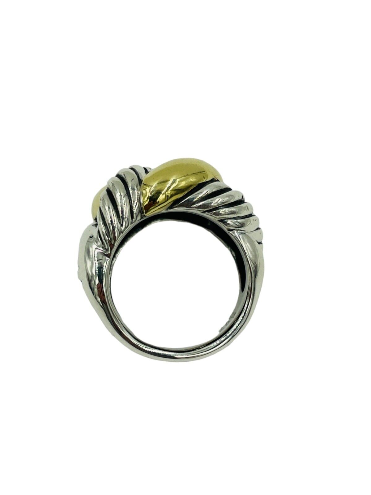 David Yurman 18k Gold 925 Sterling Silver Belmont Curb Ring