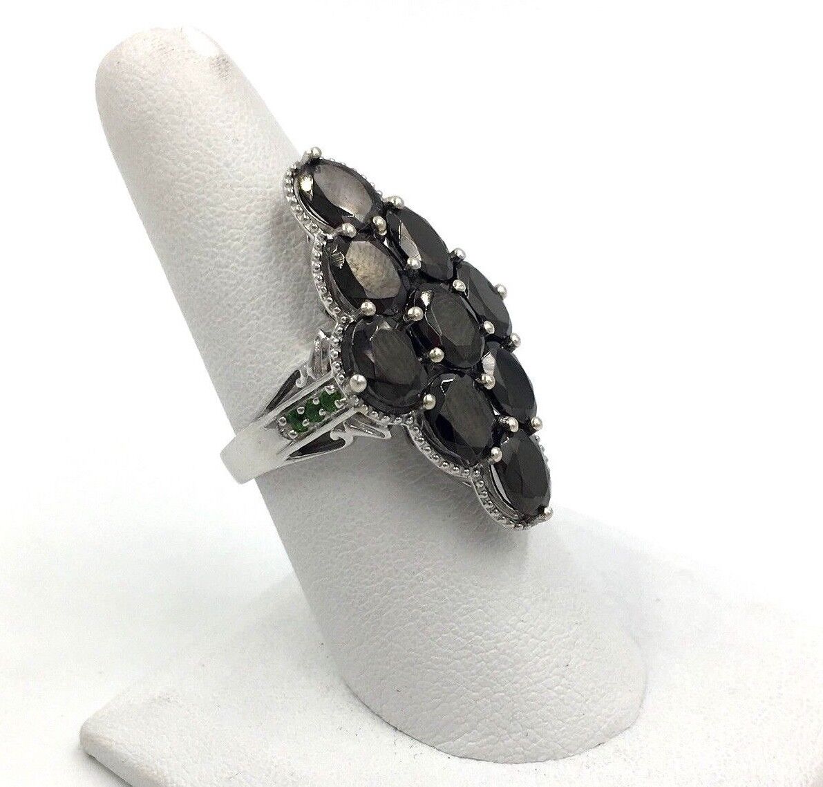 Sts Chuck Clemency Black Spinel Sterling Silver Ring Size 8
