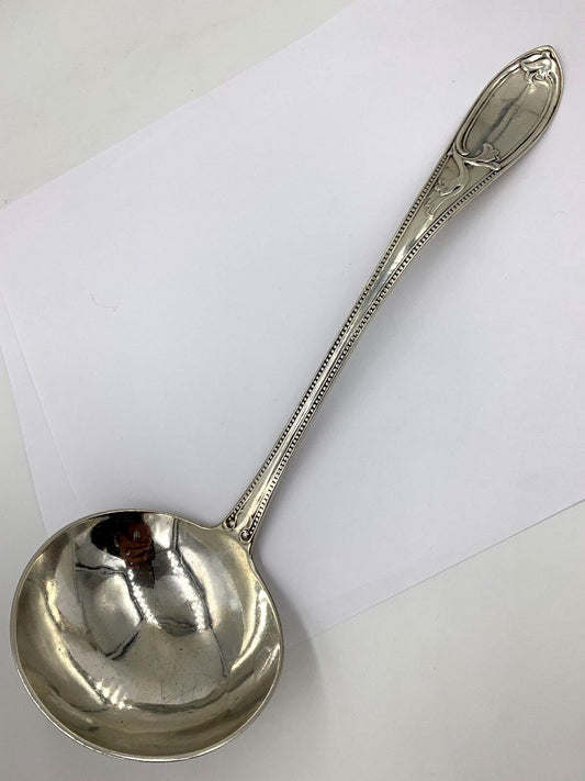 N. Harding, Boston 11 1/4" Coin Silver Ladle Rare 1840's