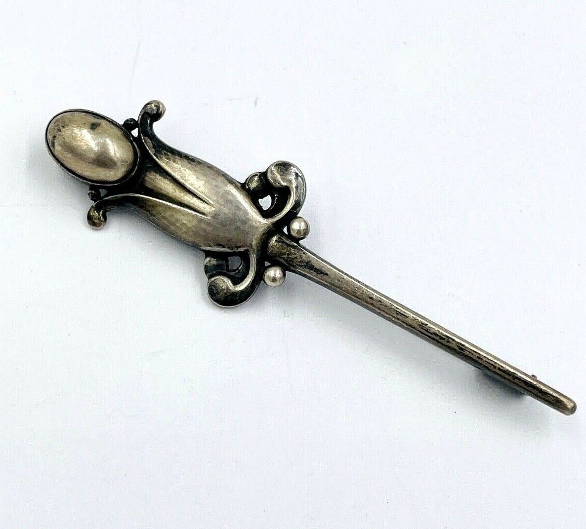 Vintage Georg Jensen Sterling Silver Flower Brooch Pin No. 121