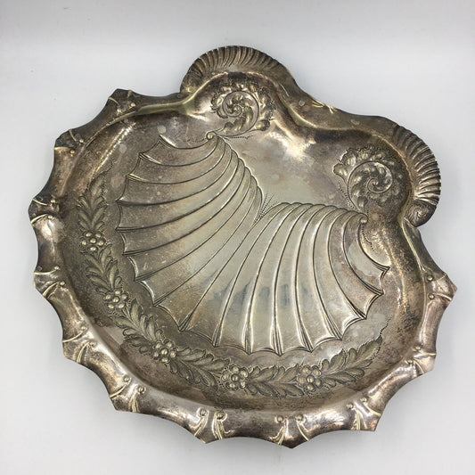 George Wish Victorian Sheffield England Shell Dish Silverplate