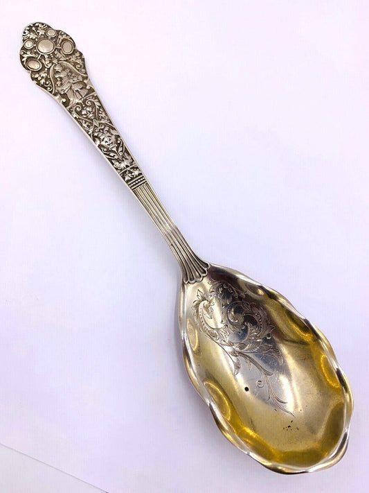 Medici Old By Gorham Sterling Silver Casserole Spoon Brite-Cut 7 1/4