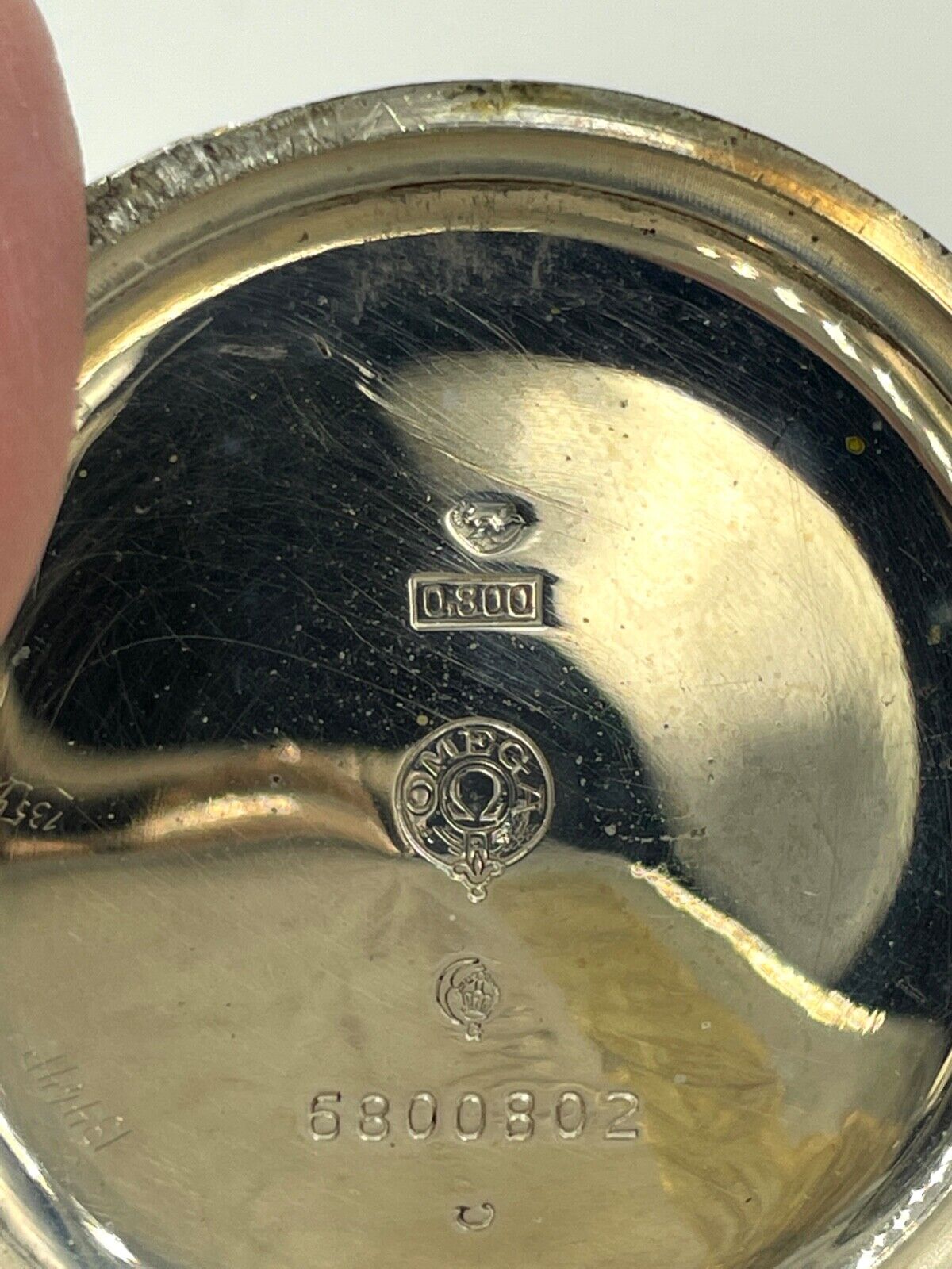 Antique Omega pocket watch Switzerland .800 Silver Full Hunter 52mm