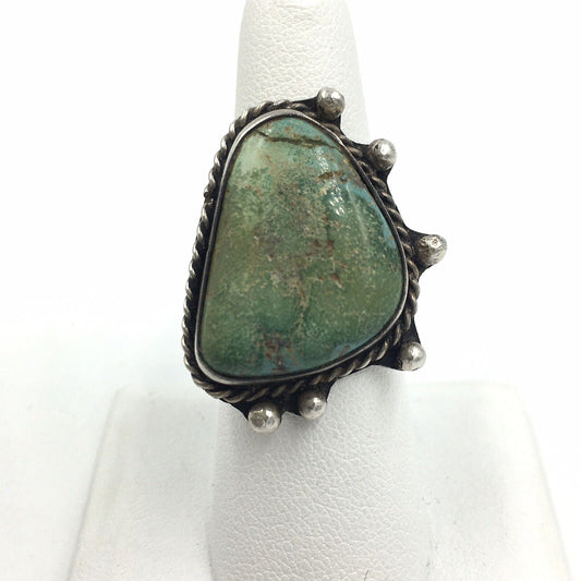 Old Pawn Sterling Silver Native American Turquoise Ring