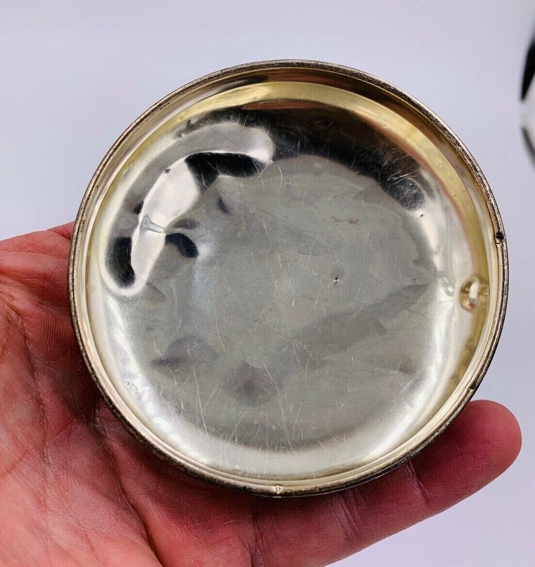 Vintage large Cut Glass Vanity Jar with Sterling silver top