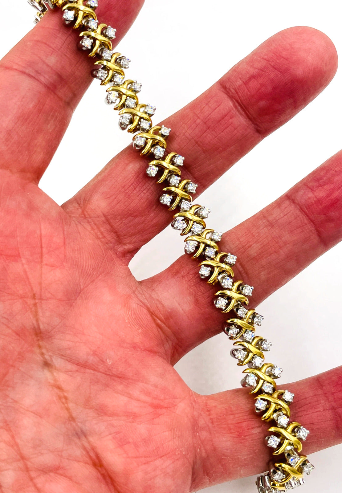 Tiffany Schlumberger Diamond Yellow Gold Platinum Bracelet