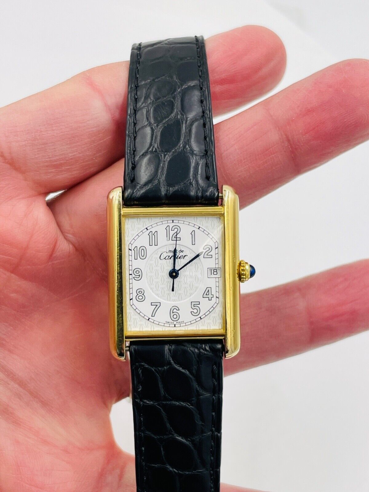 Cartier must de Cartier 2413 18K Gold Vermeil Wristwatch Men s full size