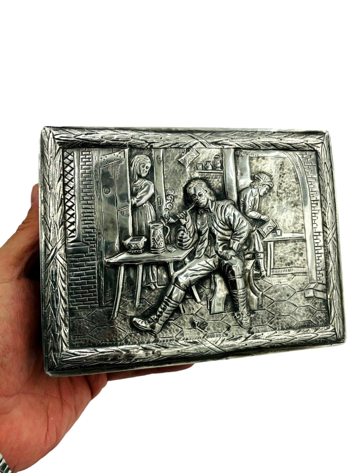 Antique 19th C Dutch Sterling Silver Case Or Box