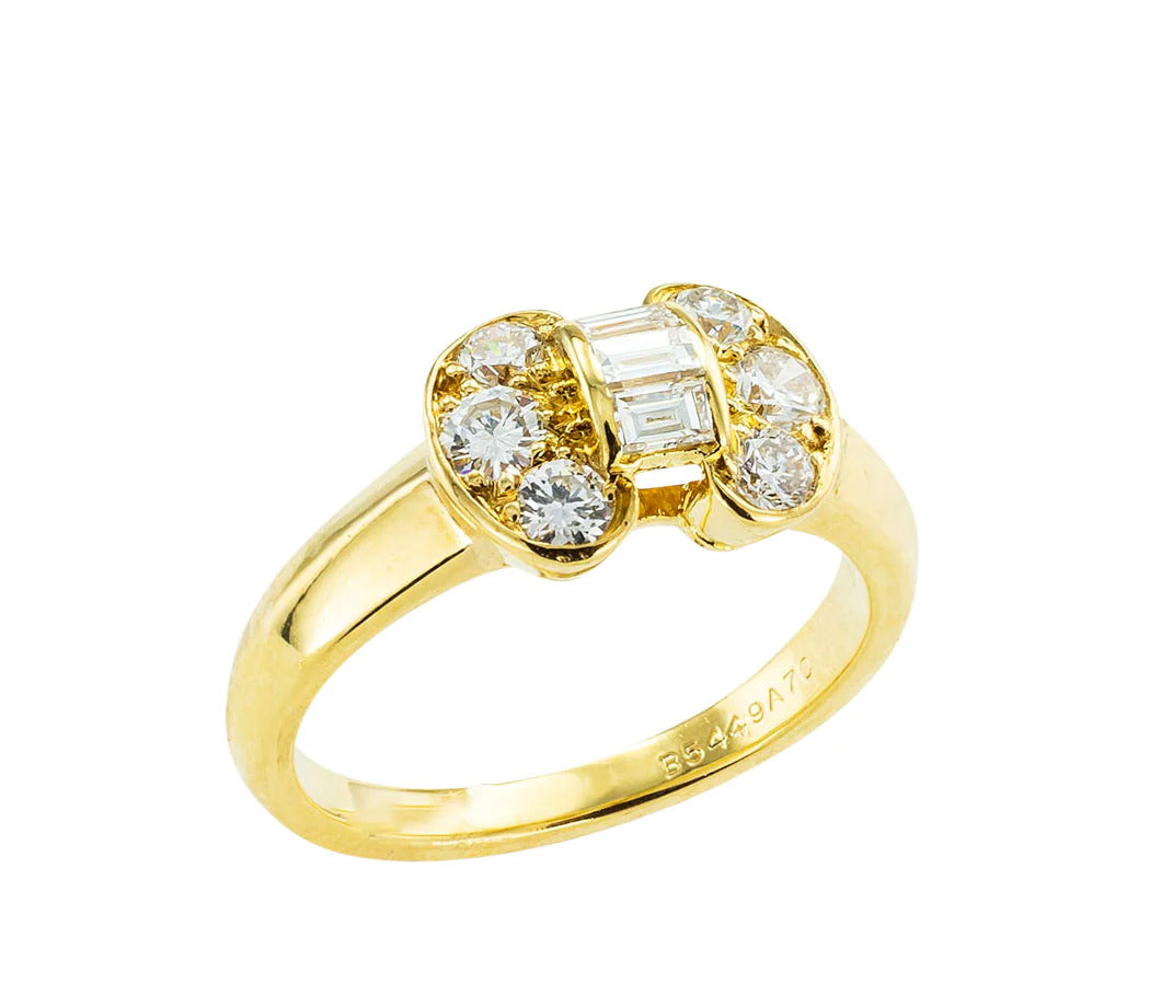Van Cleef & Arpels Diamond Bow Gold Ring 18k