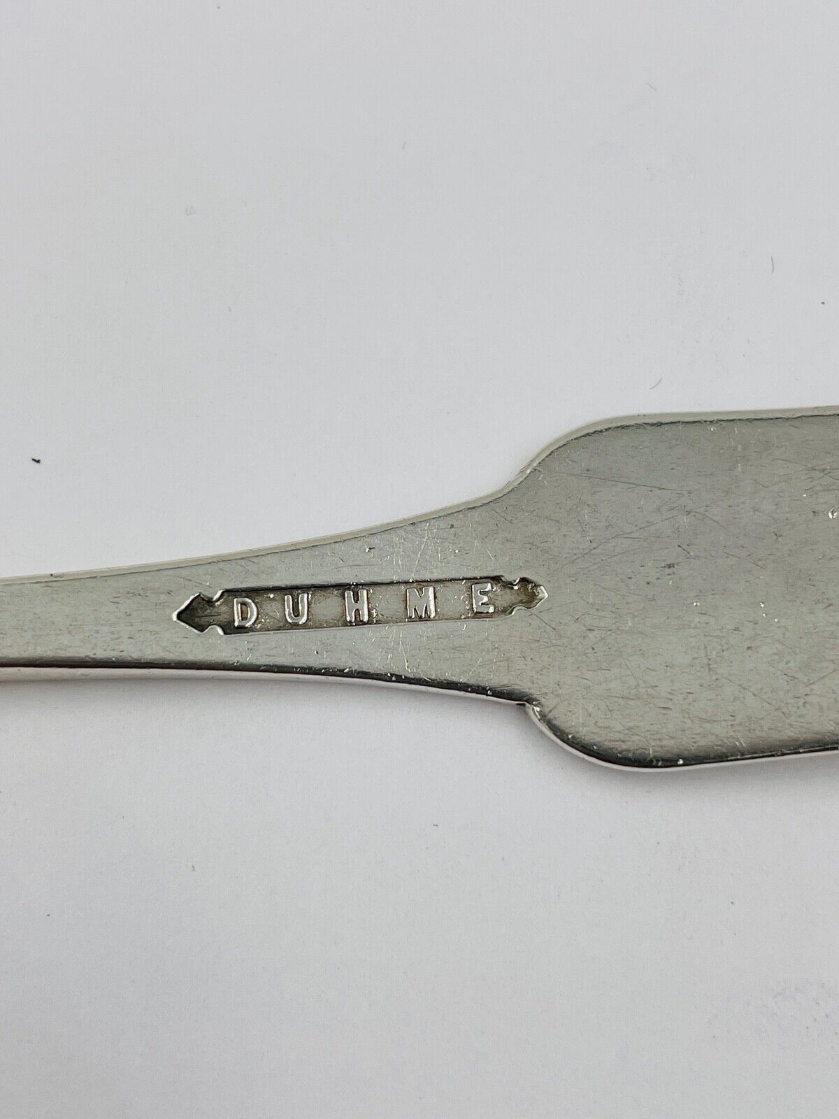 Antique 19th C. Duhme Sterling Silver Serving Spoon 8.5" fiddle