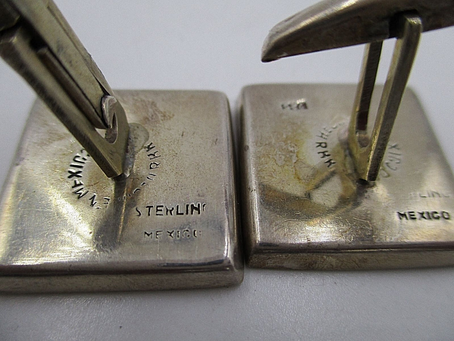 Vintage Mexcio RRR Sterling Silver shadow box Cufflinks