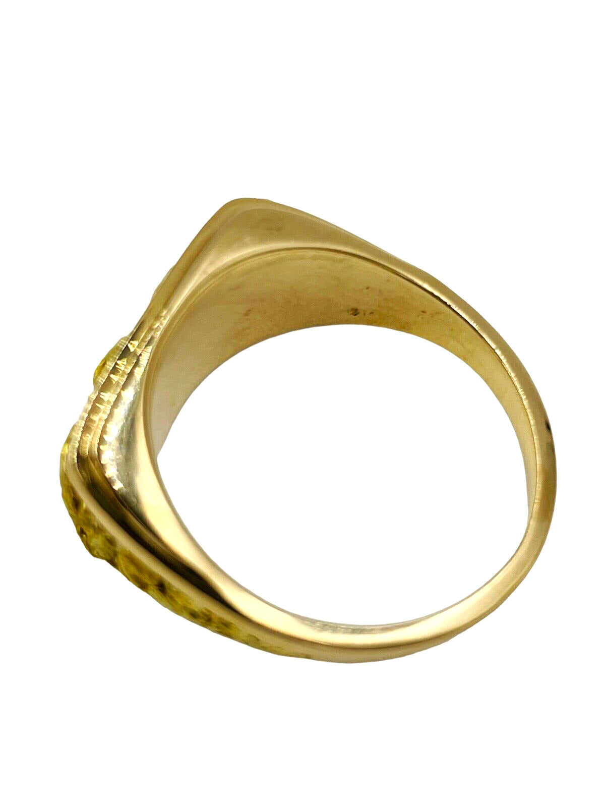 Men's Pure gold Nuggets on 14k yellow Gold Ring size 13