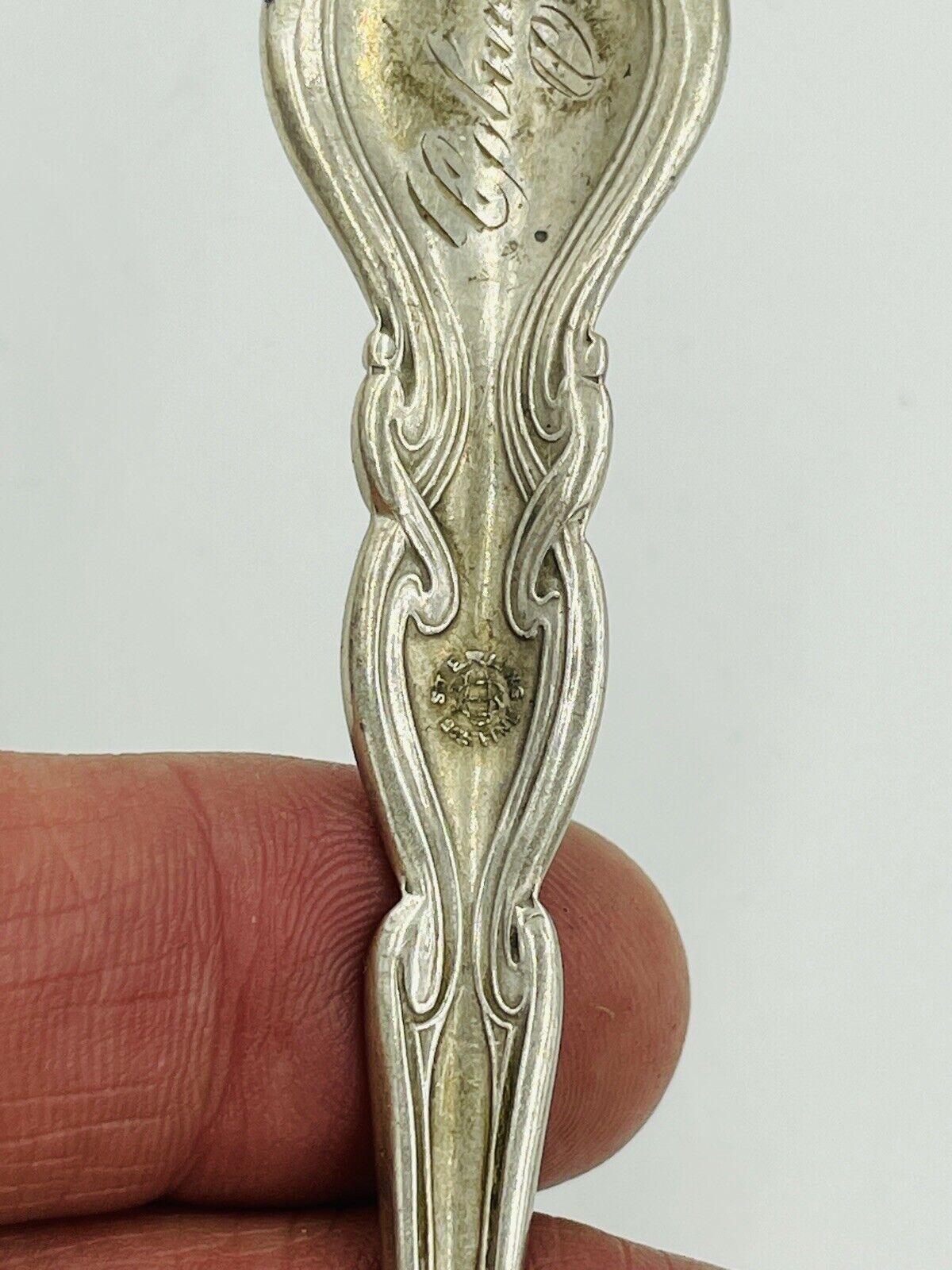 Unger Brothers Sterling Spoon, Loves Dream Teaspoon, 5 7/8" Mono.  Very Nice.