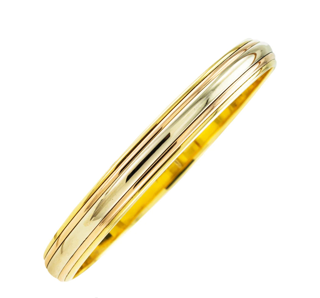 Cartier Tricolor Gold Slip On Bangle Bracelet