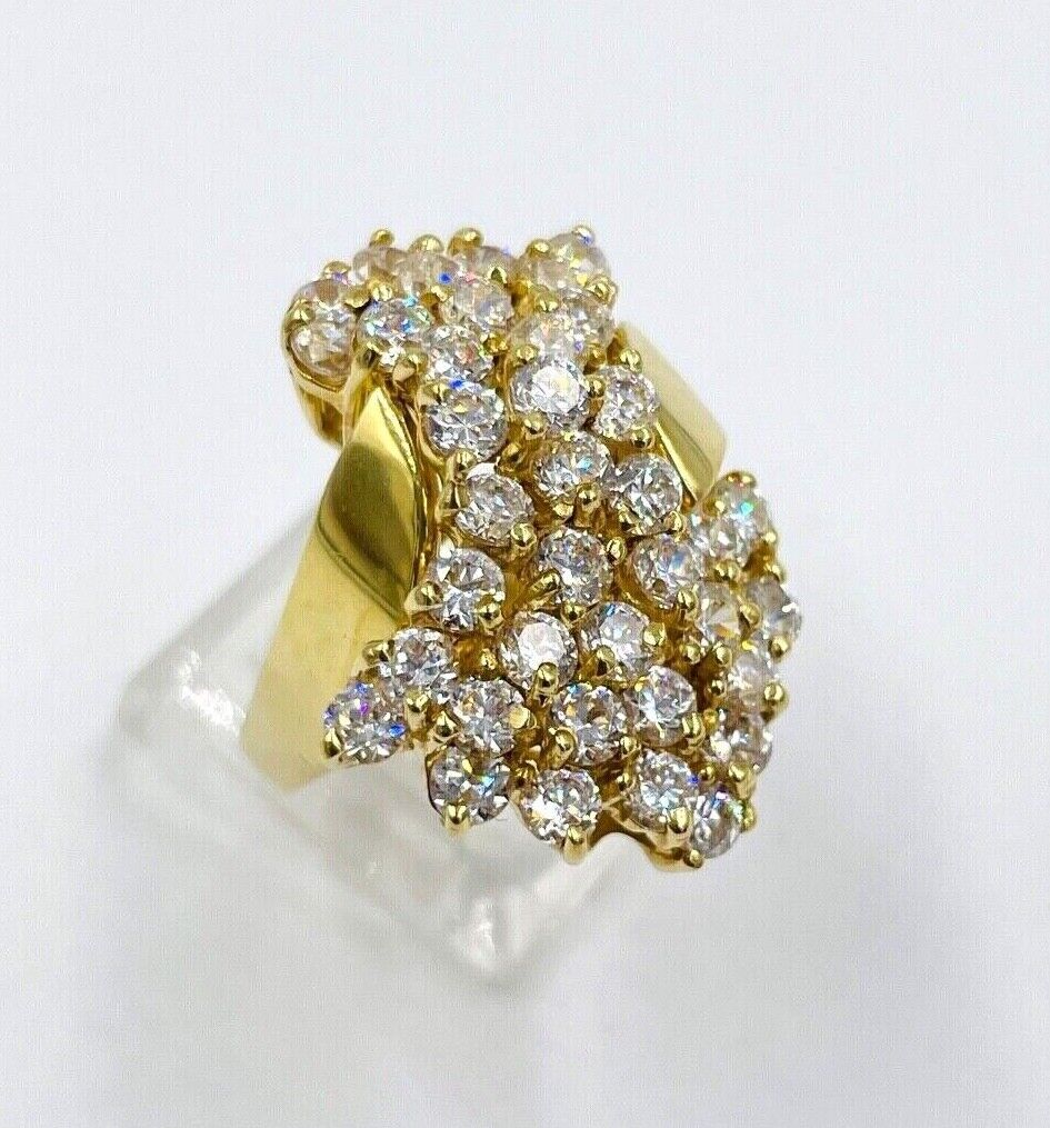 Estate 14k yellow gold CZ 4.00cts cocktail ring